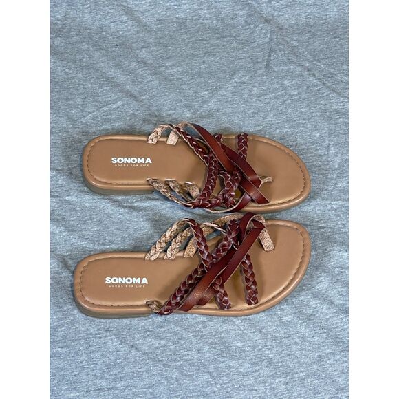 Sonoma Goods For Life Braided Strappy Flat Sandals Small/Medium - Picture 5 of 7